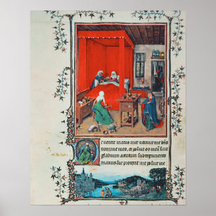 f.93v De geboorte van John the Baptist and the Bap Poster