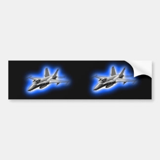 F/A-18 Hornet Fighter Jet Light Blue Bumpersticker