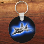 F/A-18 Hornet Fighter Jet Light Blue Sleutelhanger (Voorkant)