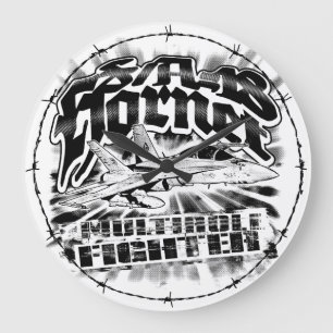 F/A-18 Hornet Grande horloge Mur Acrylique Horloge