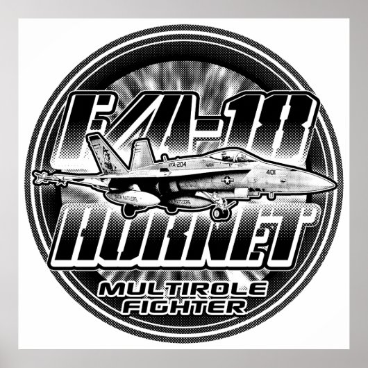 F/A-18 Hornet Poster Sjabloon WT Poster (Voorkant)