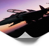 F/A 18 Hornet-Vliegtuig op zonsondergang Poster (Hoek)