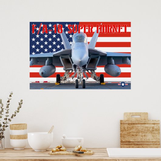 F/A-18 SUPER HORNET US FLAG POSTER (Keuken)