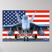 F/A-18 SUPER HORNET US FLAG POSTER (Voorkant)