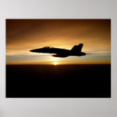 F/A-18C bij zonsondergang Poster (Voorkant)