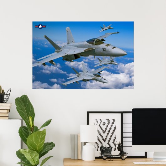 F/A-18E SUPER HORNET POSTER (Thuiskantoor)