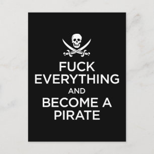 f*** alles en een piraat worden briefkaart