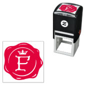F - Antiek Wax Seal Gotische Kroon Initiaal Letter Zelfinktende Stempel (In situ)