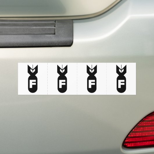 F Bomb 4-up Bumpersticker (Op auto)