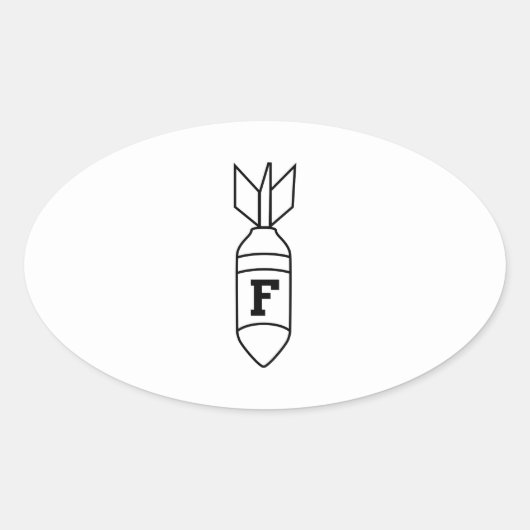 F Bomb Ovale Sticker (Voorkant)