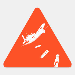 F-Bombduiker (wit) Driehoek Sticker