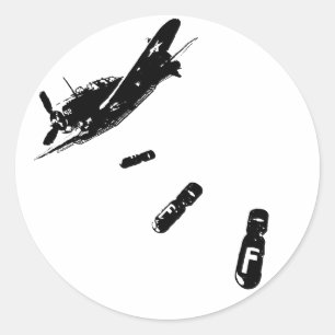 F-Bombduiker (zwart) Ronde Sticker