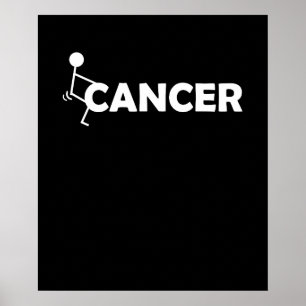 F Cancer Funny Stick-figuur Poster