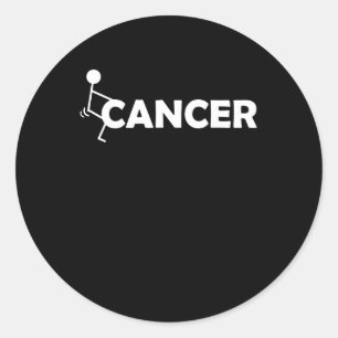 F Cancer Funny Stick-figuur Ronde Sticker