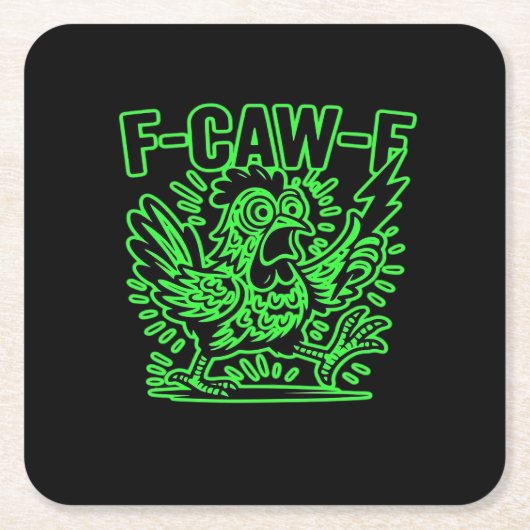 F-Caw-F Attitude Classic Cool Unique Vierkante Kartonnen Onderzetter (Voorkant)
