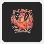 F-Caw-F Attitude Classic Retro Style Vierkante Sticker (Voorkant)