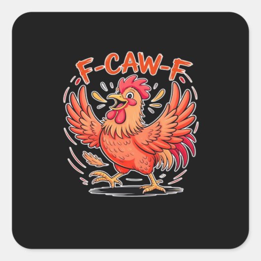 F-Caw-F Attitude Classic Retro Style Vierkante Sticker (Voorkant)