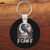 F-Caw-F Bird Crow Funny Crow Bird Cawing Grunge Re Sleutelhanger (Voorkant)