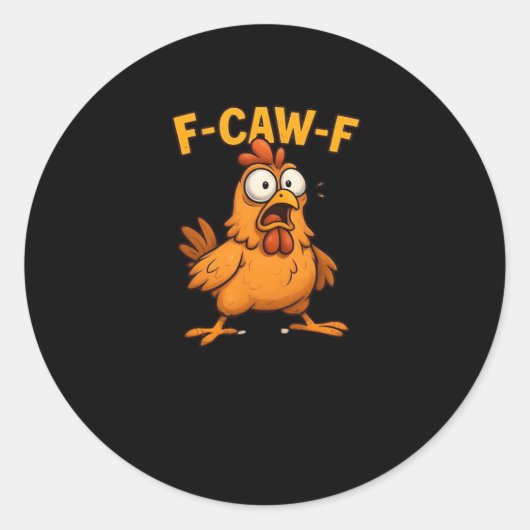 F Caw F Bird Lovers Pun Cool Unique Design Ronde Sticker (Voorkant)