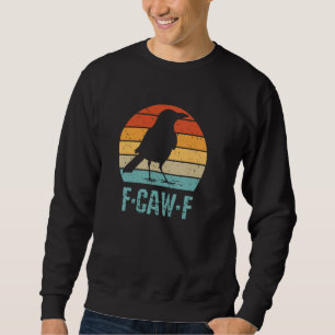 F-CAW-F Black Crow Black Bird Retro Sunset Trui