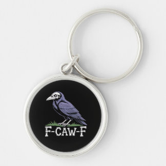 F-Caw-F Bot Tekst Schedel Raaf - Gotische Macabere Sleutelhanger