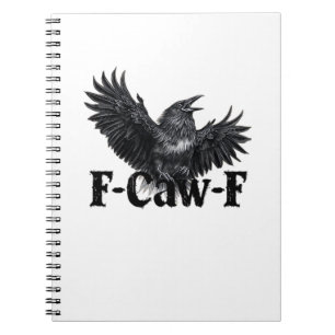 F-Caw-F Boze Raven Kunstprint Gotische Kraai Illus Notitieboek