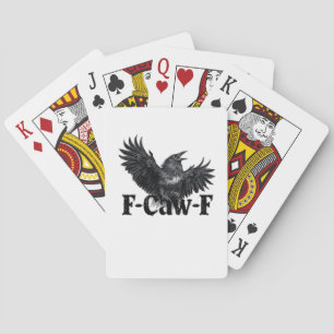 F-Caw-F Boze Raven Kunstprint Gotische Kraai Illus Pokerkaarten