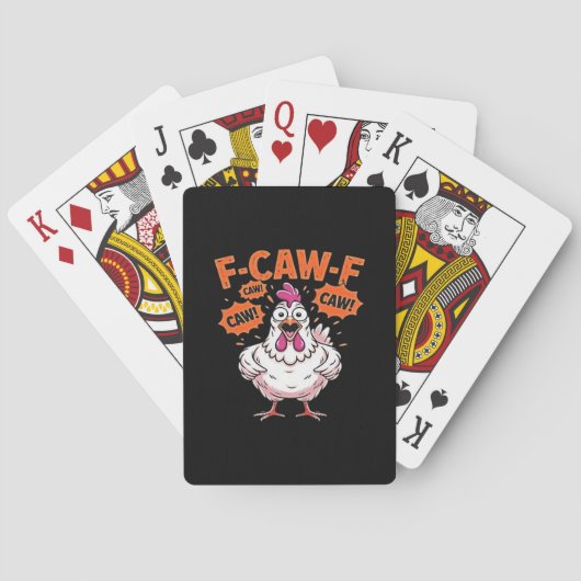 F-Caw-F Chicken Classic Cool Unique Pokerkaarten (Achterkant)