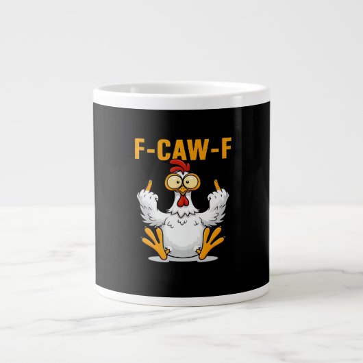 F-Caw-F Chicken Classic Funny Trendy Extra Grote Beker (Voorkant)
