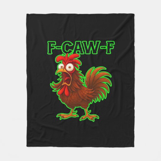 F-Caw-F Chicken Classic Retro Graphic Fleece Deken (Voorkant)