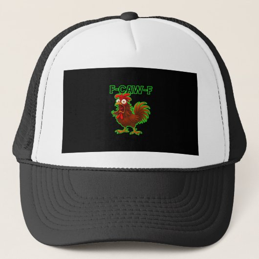 F-Caw-F Chicken Classic Retro Graphic Trucker Pet (Voorkant)
