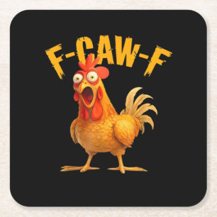 F-Caw-F Chicken Classic Retro Stijl Vierkante Kartonnen Onderzetter