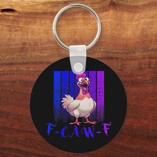 F-Caw-F Chicken Classic Simple Clean Sleutelhanger (Voorkant)