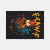 F-caw-f Chicken Fcawf Rooster Coffee Funny Office Fleece Deken (Voorkant (Horizontaal))