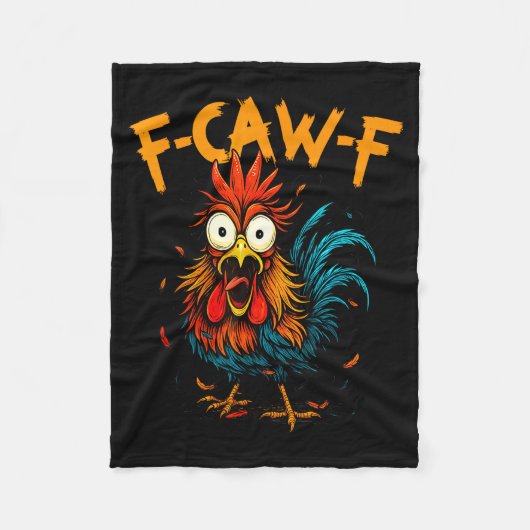F-caw-f Chicken Fcawf Rooster Coffee Funny Office Fleece Deken (Voorkant)