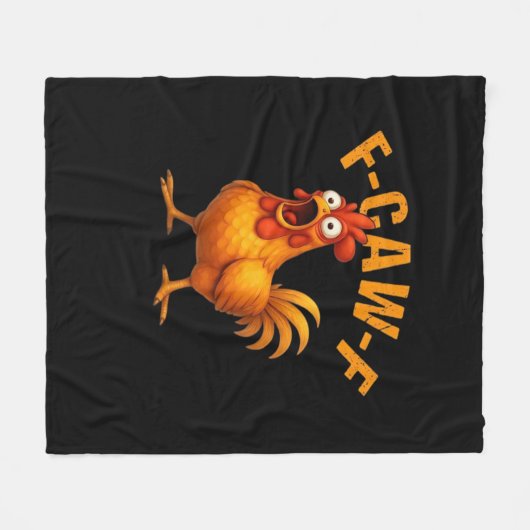 F-Caw-F Chicken Funny Trendy Fleece Deken (Voorkant (Horizontaal))