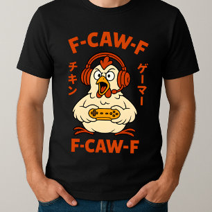 F-CAW-F Chicken Gamer Grappige Grafische Japanse M T-shirt