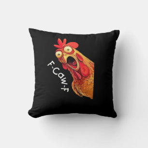 F-Caw-F-Chicken Klassieke Vintage Grafiek Kussen