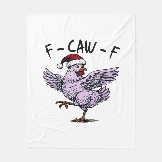 F-Caw-F Chicken Retro Classic Fleece Deken (Voorkant)