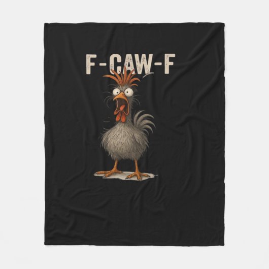 F-Caw-F Chicken Retro Classic Fleece Deken (Voorkant)