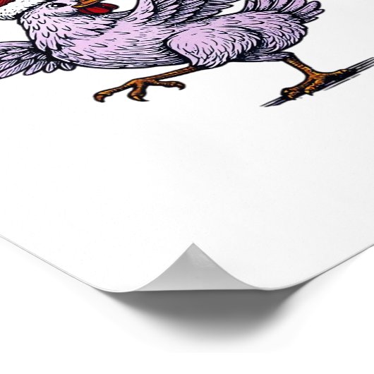 F-Caw-F Chicken Retro Classic Poster (Hoek)