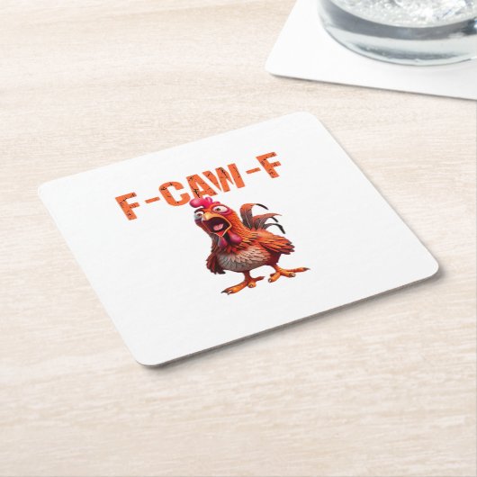 F-Caw-F Classic Basic Design Vierkante Kartonnen Onderzetter (Schuin)