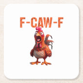 F-Caw-F Classic Basic Design Vierkante Kartonnen Onderzetter (Voorkant)