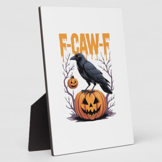 F-Caw-F Classic Halloween Raven Pumpkin Tee - Spoo Fotoplaat (Zijkant)