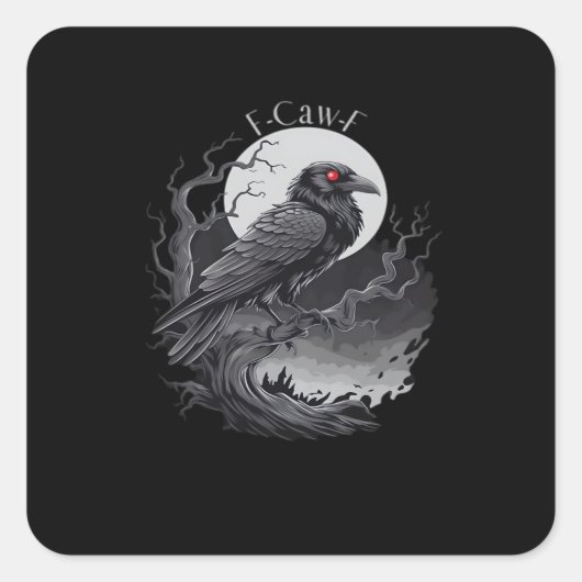 F-Caw-F Classic Minimal Clean Vierkante Sticker (Voorkant)