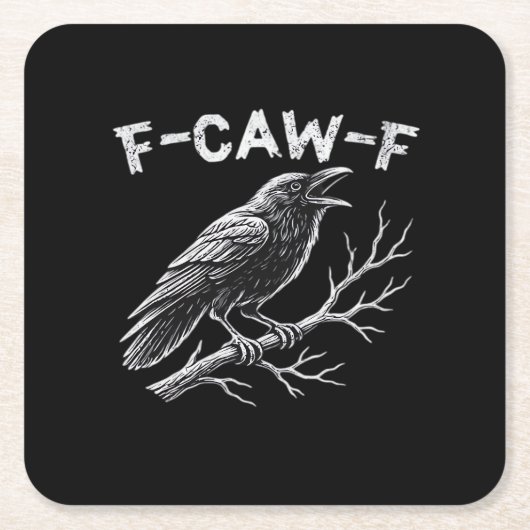 F-Caw-F Classic Retro Style Vierkante Kartonnen Onderzetter (Voorkant)