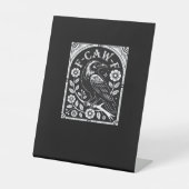 F-Caw-F Crow Aesthetic Casual Reclamebord Met Voetstuk (Voorkant)