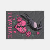 F Caw F Crow Anti Valentine's Day Dark Gothic Brok Fleece Deken (Voorkant (Horizontaal))