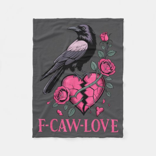 F Caw F Crow Anti Valentine's Day Dark Gothic Brok Fleece Deken (Voorkant)