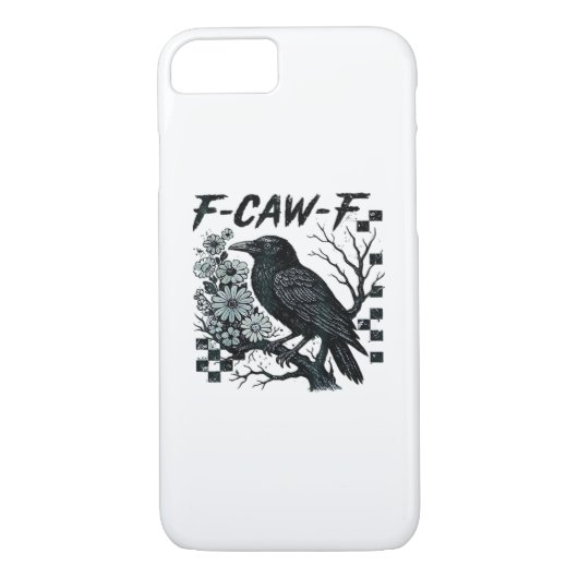 F-Caw-F Crow Bird Retro Classic Case-Mate iPhone Case (Achterkant)